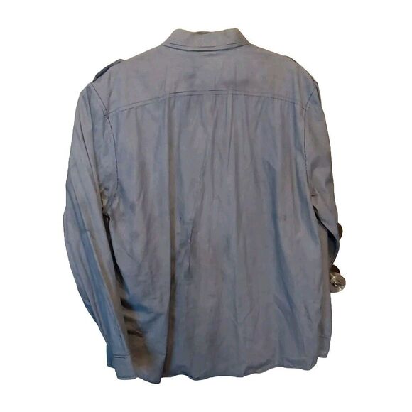 American Rag Men’s XXL Blue Button Front Shirt Micro Check Long Sleeve Casual - Picture 7 of 7